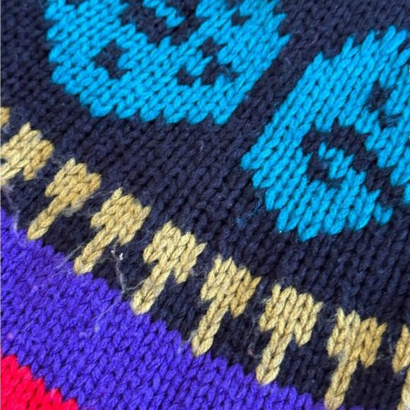 80’s RETRO Chunky knit Red and Purple Sweater by PASTA Size medium - Picture 6 of 9